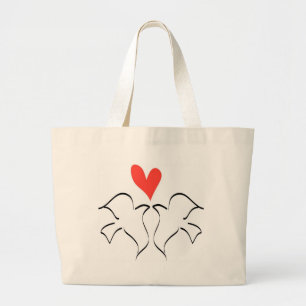 Love Doves Large Tote Bag