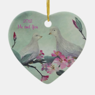 Love Doves Ornament with customisable TEXT