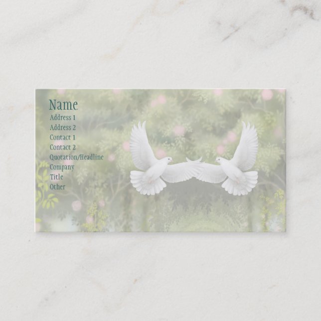 Love Doves Romantic Business Card (Front)