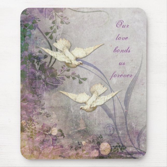 Love - Doves - Romantic - Forever Bond - Wedding Mouse Mat (Front)