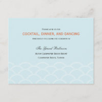 Love Doves Wedding Reception Cards - Sky Blue