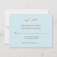 Love Doves Wedding RSVP Cards - Sky Blue