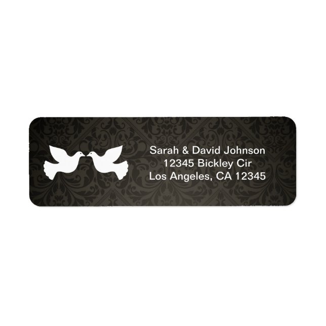 Love Doves with black and grey damask (Front)