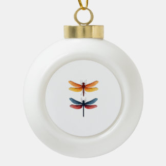Love Dragonflies child small simple Minimalist Dra Ceramic Ball Christmas Ornament