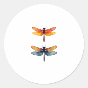 Love Dragonflies child small simple Minimalist Dra Classic Round Sticker