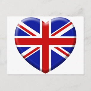 love drapeau Angleterre Postcard