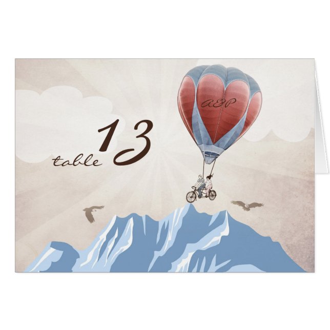 LOVE DREAM  Wedding Table Number Card (Front Horizontal)