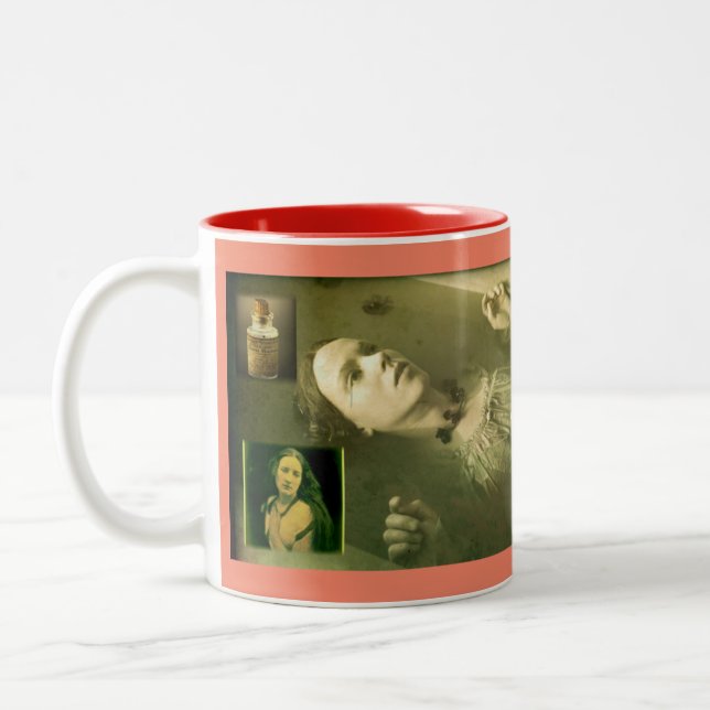 Love & Drugs in Victorian London -Elizabeth Siddal Two-Tone Coffee Mug (Left)