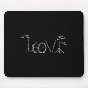Love Drums Happy Valentine's Day Drummer Music Lov Mouse Mat