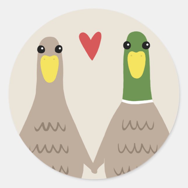 Love Ducks Classic Round Sticker (Front)
