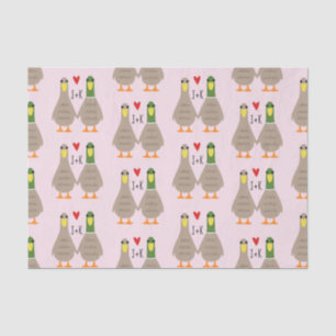 Love Ducks Valentine's Day Custom Initials Tissue Paper