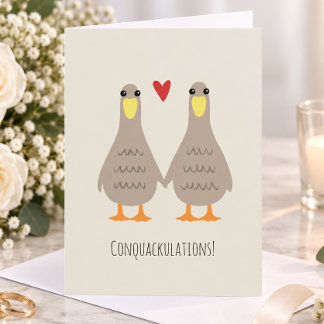 Love Ducks Wedding Congratulations Brides Congrats Card