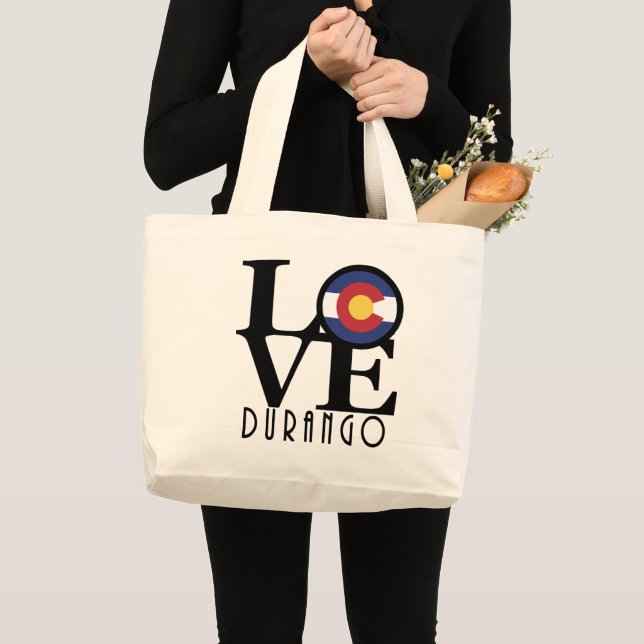 LOVE Durango Texas Large Tote Bag (Front (Product))