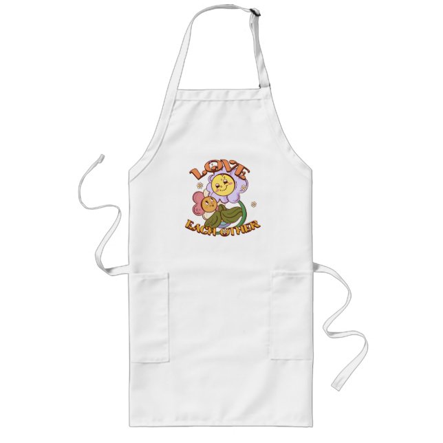 Love Each Other – Cute & Vibrant Flower Long Apron (Front)
