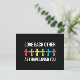 Love Each Other Gay Pride LGBTQ Rainbow Christian  Postcard