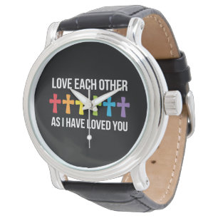 Love Each Other Gay Pride LGBTQ Rainbow Christian Watch
