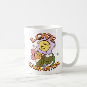Love Each Other Whimsical Floral Design Coffee Mug