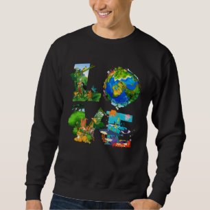 Love Earth Day 53rd Anniversary Save Our Planet En Sweatshirt
