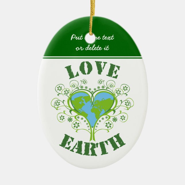 Love Earth Day Ceramic Tree Decoration (Front)