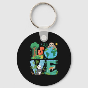 Love Earth Day Planet 2025 Anniversary Environment Key Ring