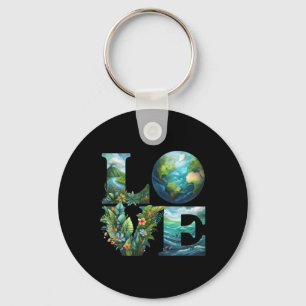Love Earth Day Planet Nature 2025 Environmental Ec Key Ring