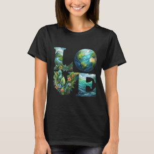 Love Earth Day Planet Nature 2025 Environmental Ec T-Shirt