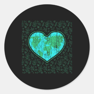 Love Earth Funny Earth’s Day Save Our Planet Graph Classic Round Sticker