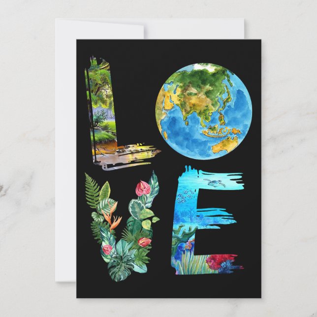 Love Earth Kids Earth Day Everyday Environment Invitation (Front)