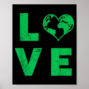 Love earth planet distressed environmental poster