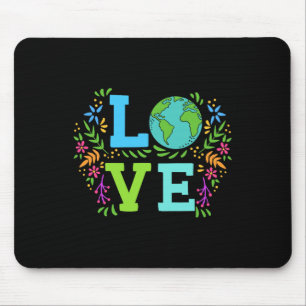 Love Earth Save The Planet Vintage Floral Earth Da Mouse Mat
