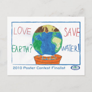 Love Earth? Save Water Postcard