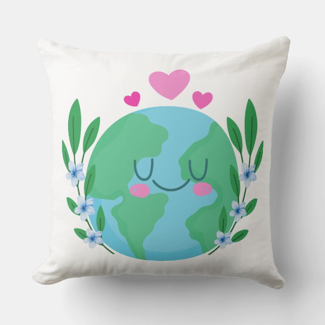 Love Earth Smiling Cushion (Front)
