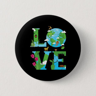 Love Earth World Planet Day Environmental Animal 6 Cm Round Badge
