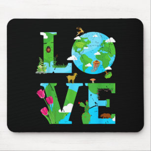 Love Earth World Planet Day Environmental Animal Mouse Mat
