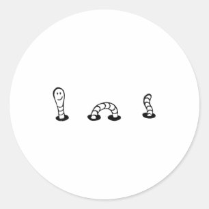 Love Earthworm Women Shirt Earthworm Lovers Girls Classic Round Sticker