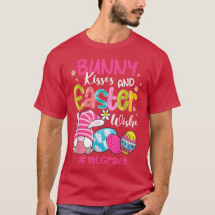 Love Easter 1st Grade Gnomes Teacher Bunny Happy E T-Shirt