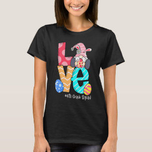 Love Easter 4th Grade Gnomes Teacher Bunny Happy E T-Shirt