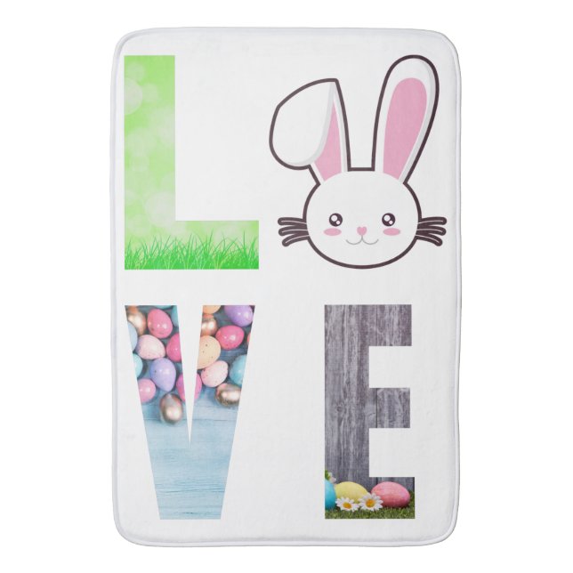 Love Easter - Easter Bunny - Easter Egg   Bath Mat (Front Vertical)