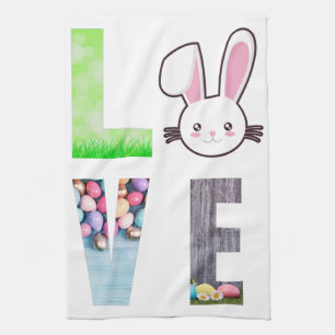 Love Easter - Easter Bunny - Easter Egg    Tea Towel