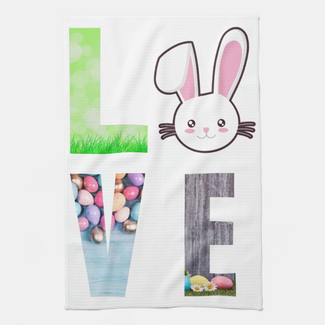Love Easter - Easter Bunny - Easter Egg    Tea Towel (Vertical)