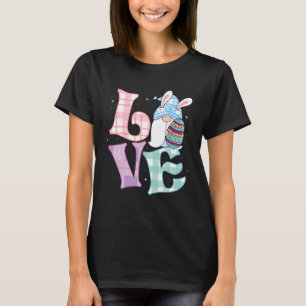 Love Easter Gnome Bunny Ears   Lettering Buffalo G T-Shirt
