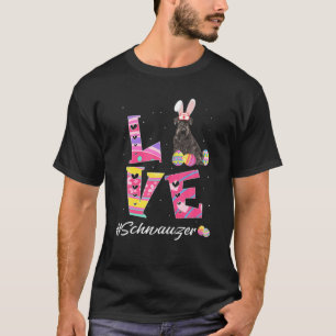Love Easter Schnauzer Bunny Ears Funny Dog Lovers T-Shirt