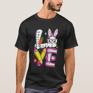 Love Easter Teacher Cute Bunny Face Happy Easter 1 T-Shirt