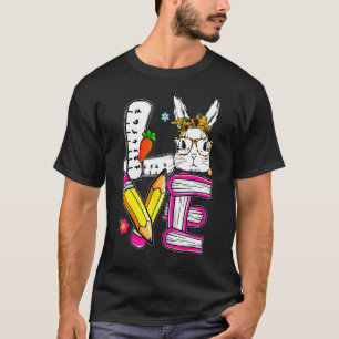 Love Easter Teacher Cute Bunny Face Happy Easter 2 T-Shirt