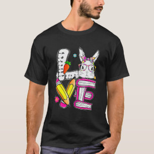 Love Easter Teacher Cute Bunny Face Happy Easter T-Shirt