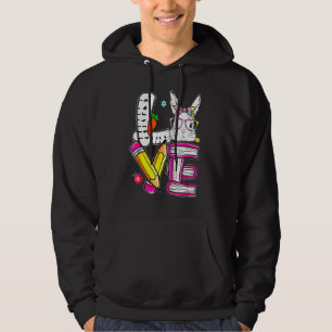 Love Easter Teacher Cute Bunny Face Hoodie