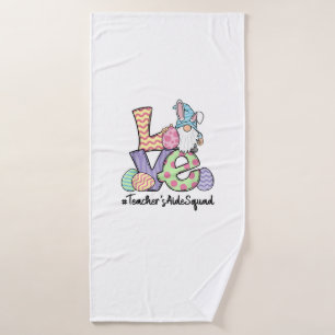 Love Easter Teacher's Aide Gnomes Teacher Easter 2 Bath Towel