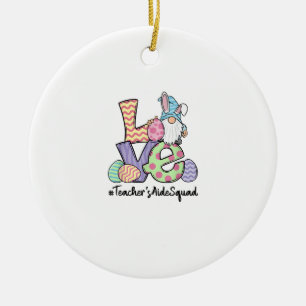 Love Easter Teacher's Aide Gnomes Teacher Easter 2 Ceramic Tree Decoration
