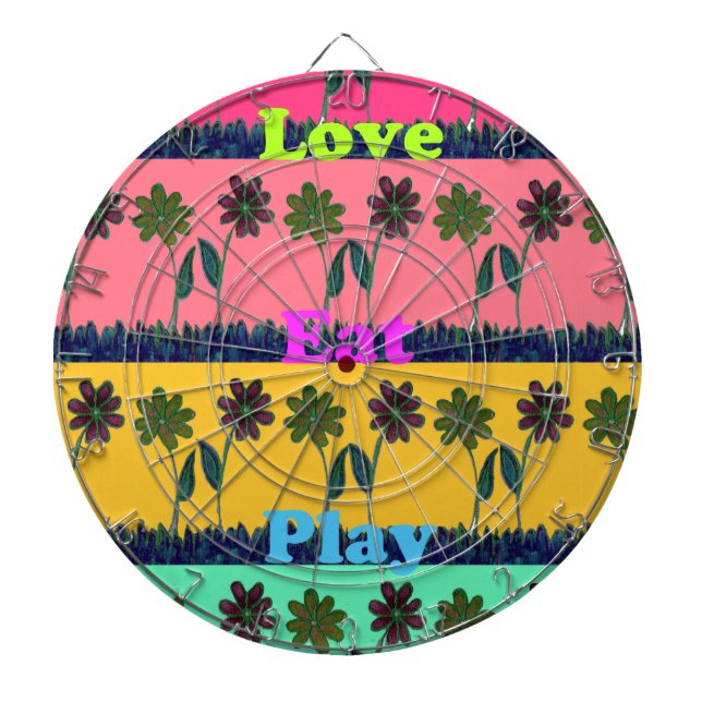 Love Eat Play Art Print Dartboard (Front)