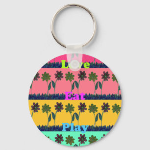 Love Eat Play Art Print Key Ring